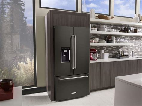 cabinet depth refrigerator black stainless steel|black stainless steel counter depth refrigerators.